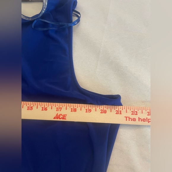 MSK Women’s Stretch Rhinestone Slit Back Cape Sleeveless V Neck Mini Dress XL. - Picture 9 of 12